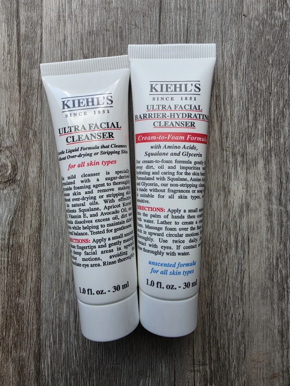 Kiehl's Ultra Facial Cleanser + Kiehl's Ultra Facial Barrier-Hydrating Cleanser